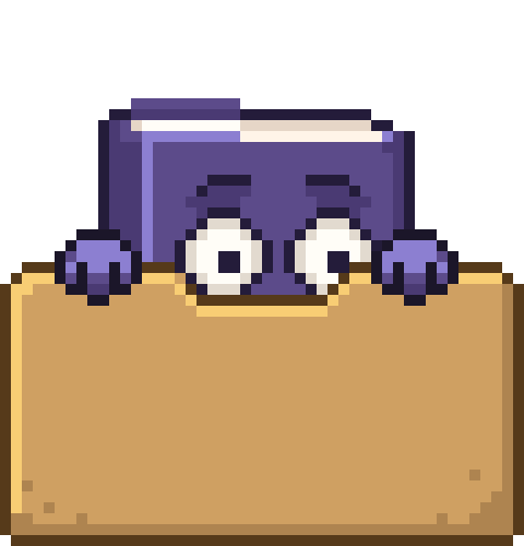 Booky, das Maskottchen von Word Weave, krabbelt über eine Akte